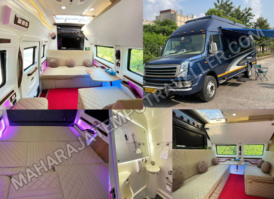 8 seater force traveller luxury caravan on rent in delhi