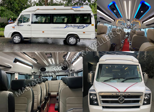 12 seater brand new model deluxe 1x1 maharaja tempo traveller with sofa seat on rent in delhi