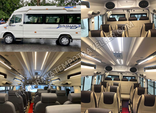16 seater luxury tempo traveller with sofa seat hire in delhi