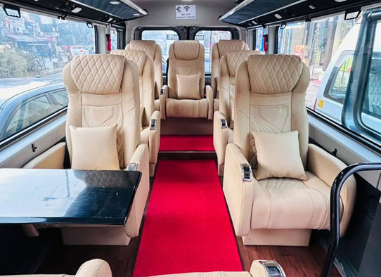 9+1 seater force urbania van with 1x1 maharaja seats hire delhi