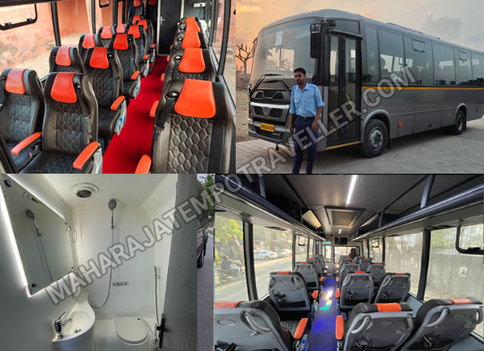 16 seater marcopolo imported mini coach with washroom hire in delhi